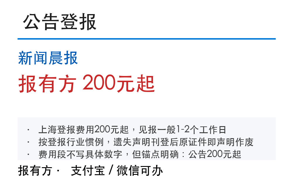 新闻晨报公告登报流程，线上提交省时