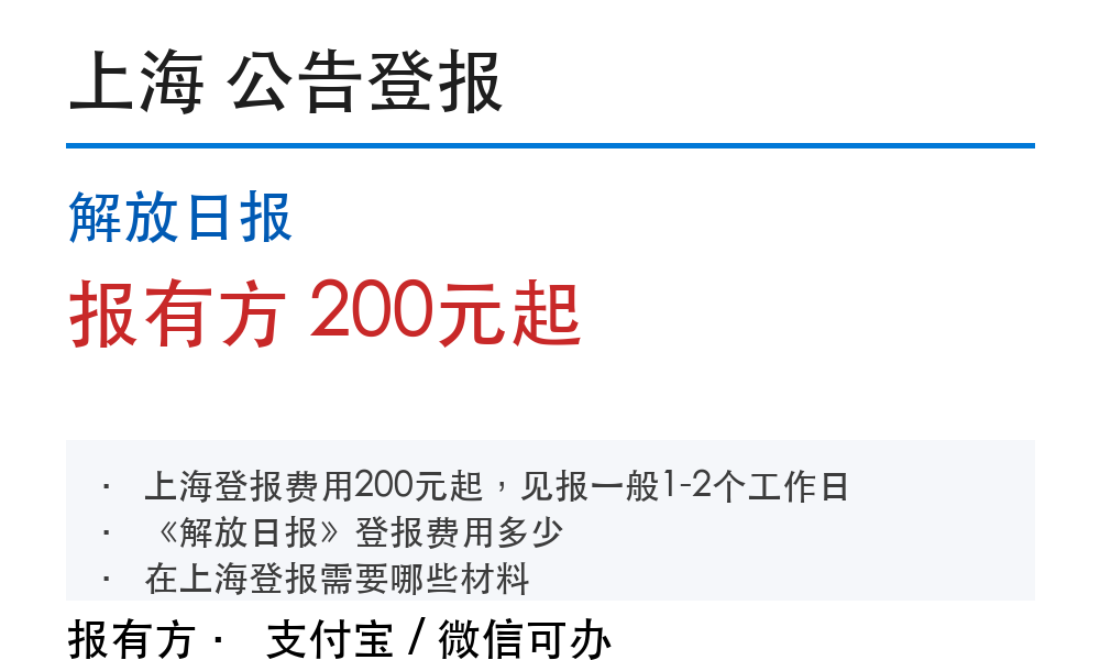 上海公告登报:解放日报_报有方_1021