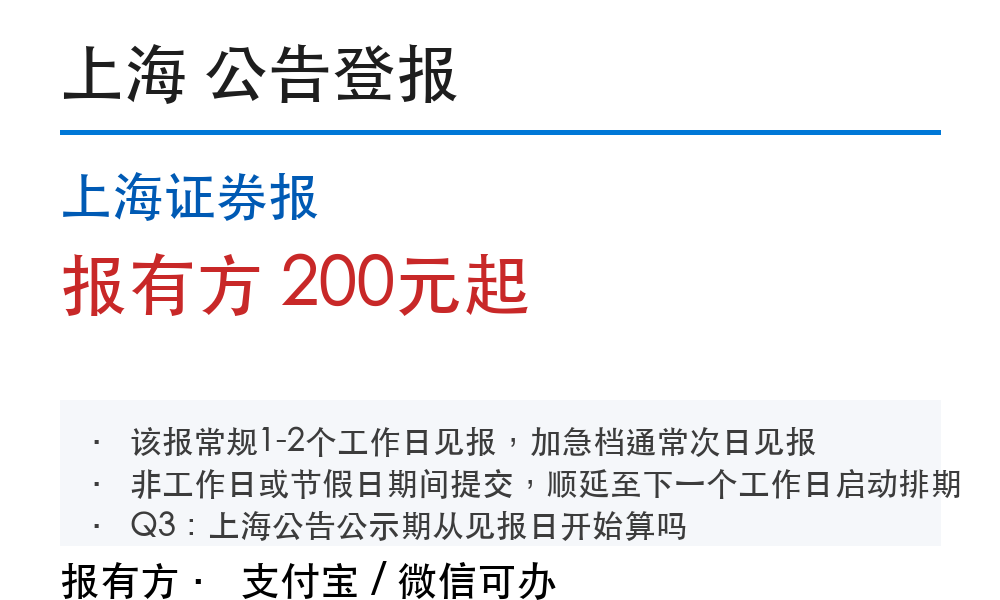 上海公司章程修正公告登报：流程